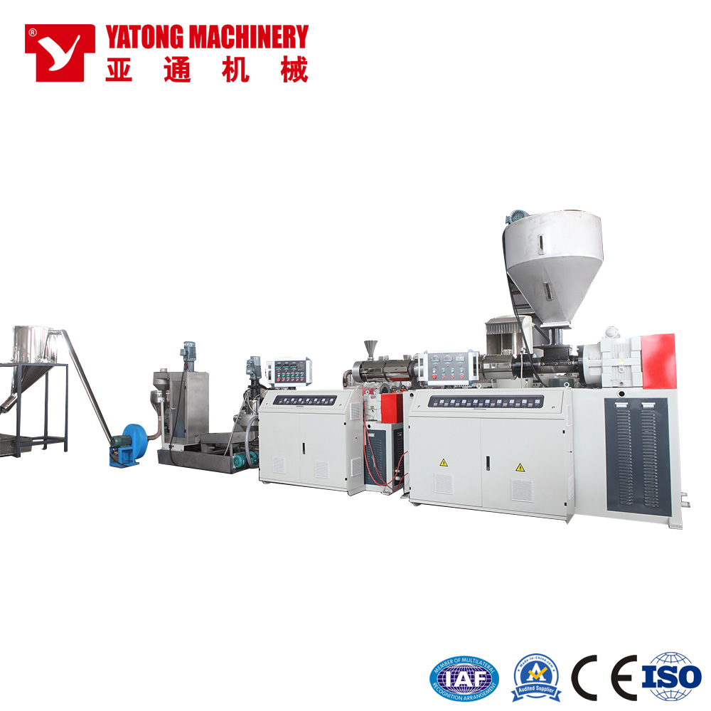 Machine de granulation en plastique à double étape de déchets de recyclage de plastique Yatong Machine de granulation en plastique PE PP